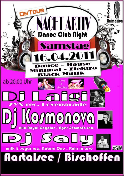 Nachtaktiv Dance Club Night 16.04.2011 ab 20:00 Aartalsee - mit Aktion BOB