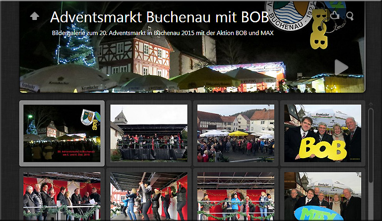 Bildergalerie zum Adventsmarkt in Buchenau mit BOB und MAX